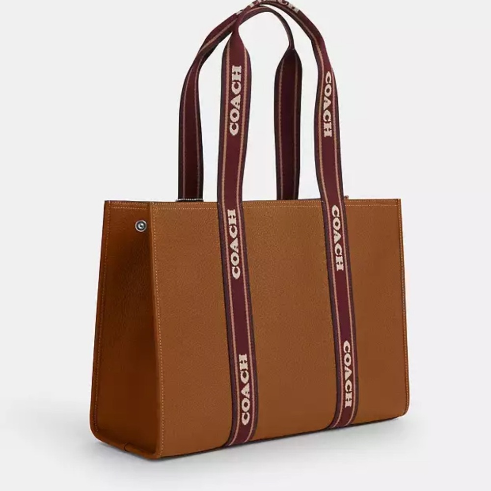Coach Brown Tote Bag with Logo Straps